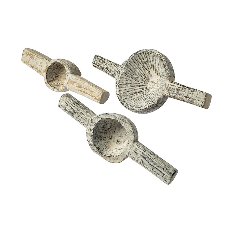 Oro Set Of 3 (Black), White Washed