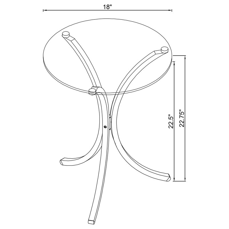 Eloise Round Accent Table with Curved Legs