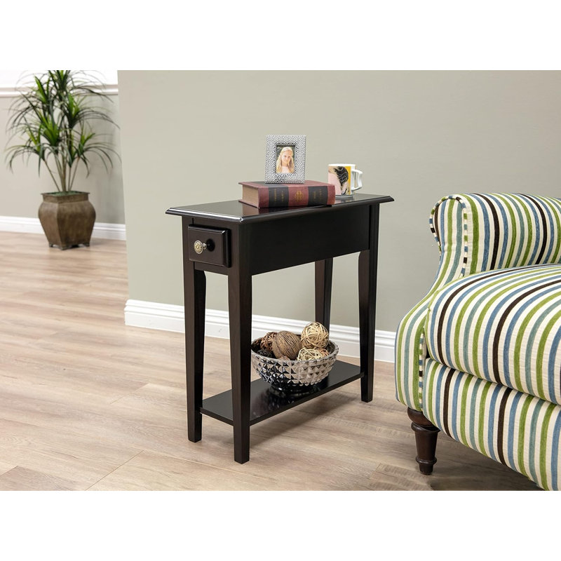 Table de bout moderne avec un grand espace de rangement, parfaite pour le canapé ou le salon, facile à assembler