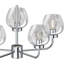  Lustre traditionnel / classique en nickel poli 5 lumières avec abat-jour en verre transparent