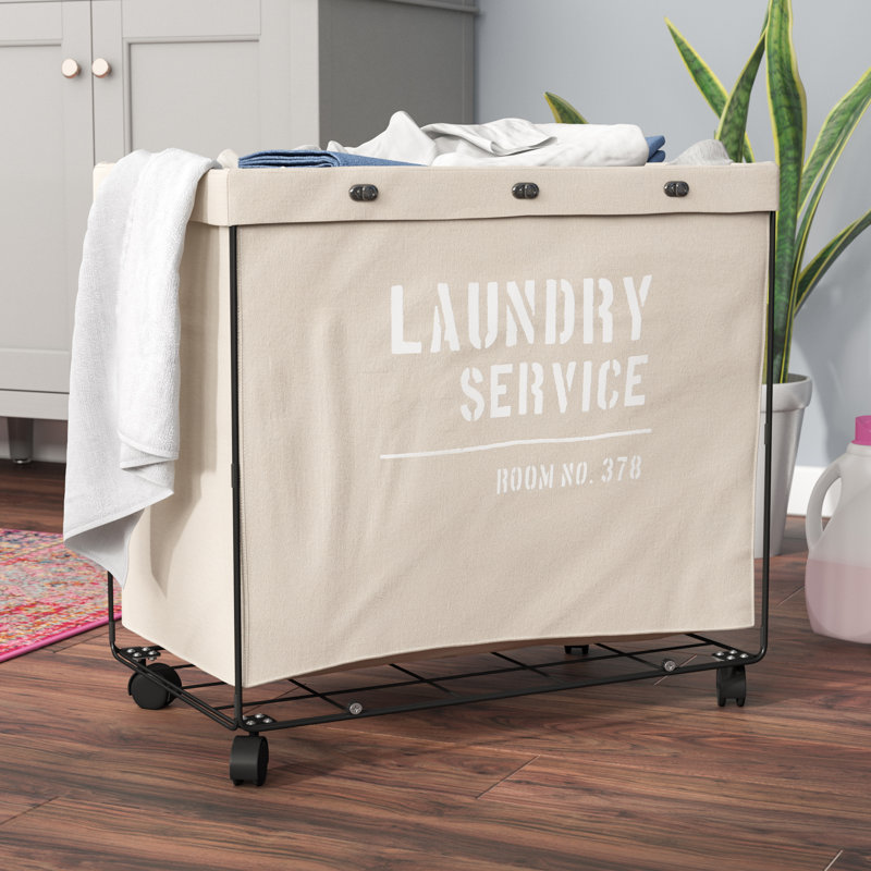 Lanham Army Canvas Rolling Laundry Hamper
