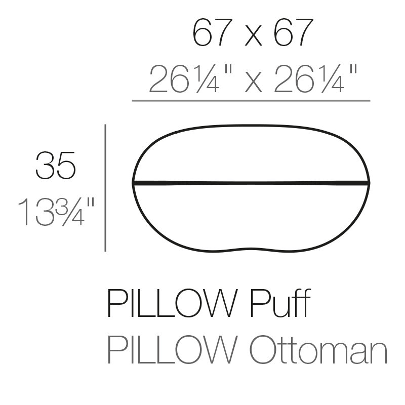 Pillow Outdoor Ottoman, Taupe