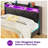 Storage Bed with USB Charging & LED Lights - Upholstered Wingback Design & Metal Frame Includes Headboard-575976583-575976581