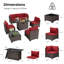 Ensemble de canapé modulaire d'extérieur 6 pièces avec accoudoirs larges-1864052680