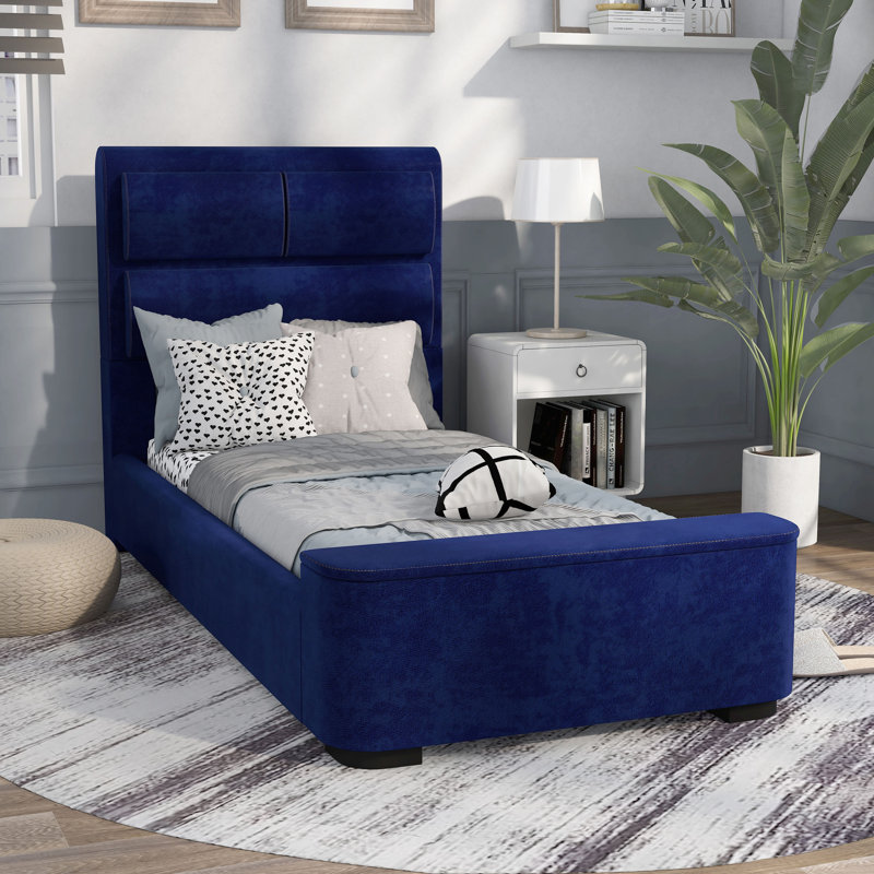 Demicah Upholstered Standard Bed, Twin, Gray