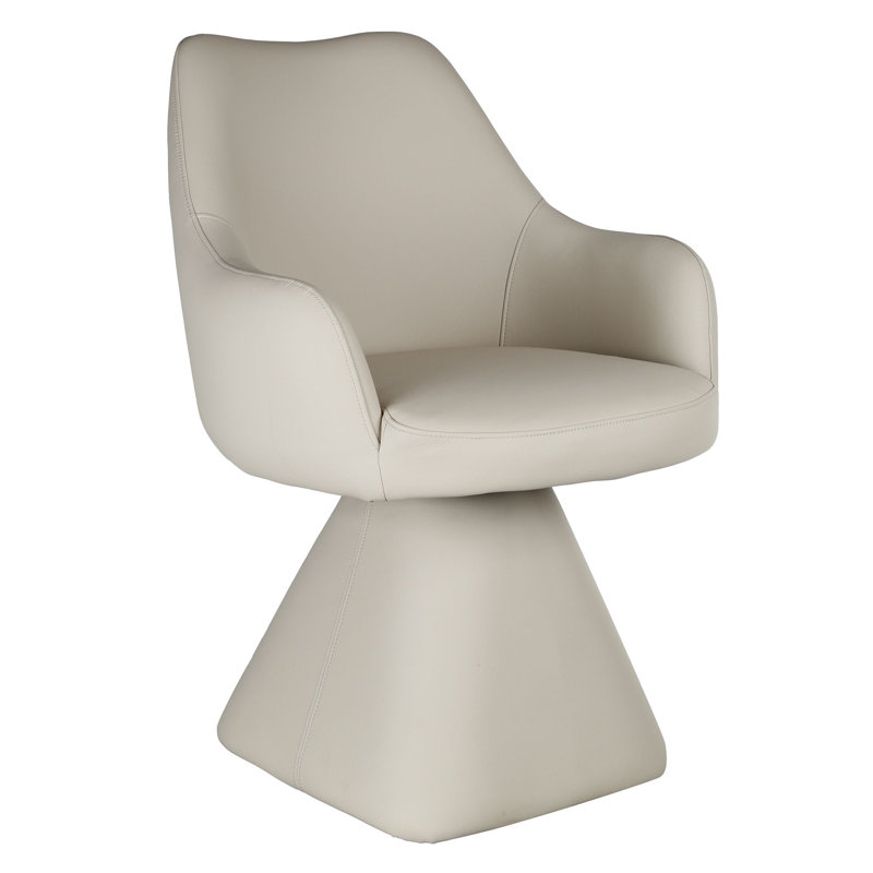 Chaise de salle à manger Marty en beige, siège pivotant à retour automatique, Beige