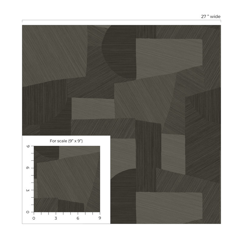 Papier peint ivoire Ivy Bronx Designs, Brun