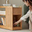 Table basse 11,81 po blanche + en pierre frittée Burlywood + en bois massif