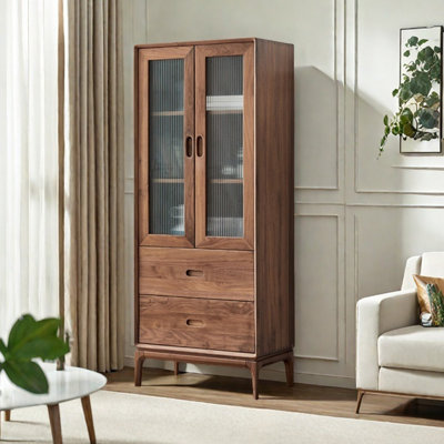 Light luxury walnut high quality bookcase