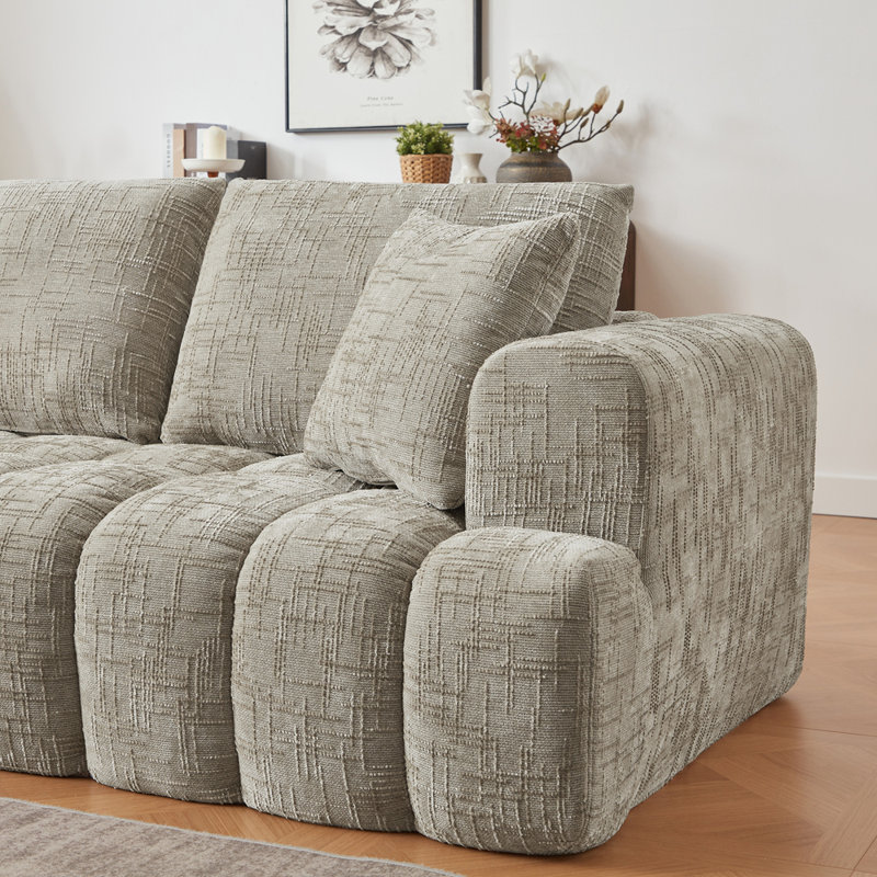 Canapé modulaire surdimensionné en L surdimensionné, Chenille kaki