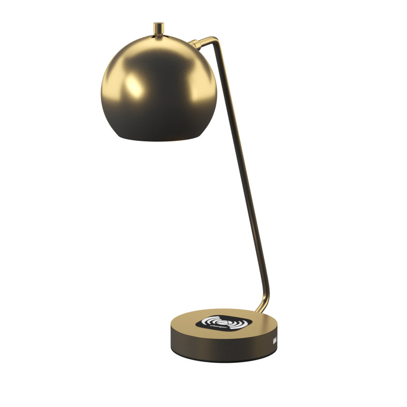 Lampe de bureau 20,5 po avec USB Malge, Laiton antique
