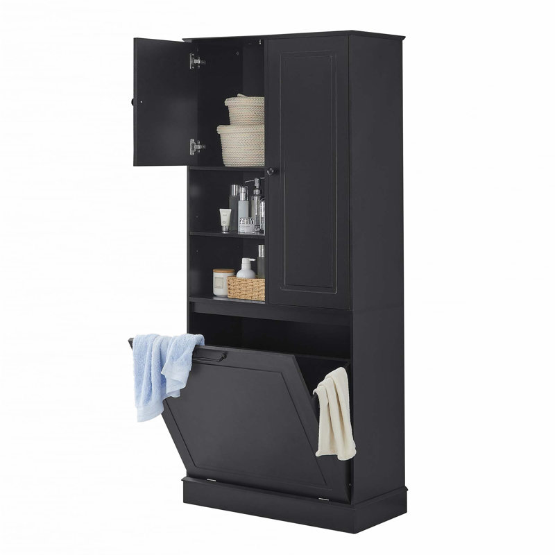 Grande armoire de rangement avec tablettes réglables, Noir