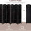 Cloison d'intimité de 6 pi de hauteur tissée - noire. Rehausse et rehausse le style. 6 panneaux tendance. Charnières pour des formes polyvalentes. Paravent portable pliable noir Séparez efficacement les espaces.