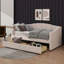 Upholstered Twin Size Daybed With Two Drawers-1947626971