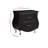 Kamaryn Nightstand in Black Faux Leather and Chromed Steel Legs, 24.38'' H X 25.16'' W X 16.19'' D-1350503310