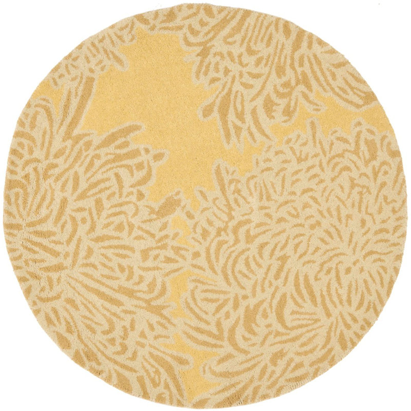Coreatha Martha Stewart Hand Tufted Wool Floral Rug, Round 4'