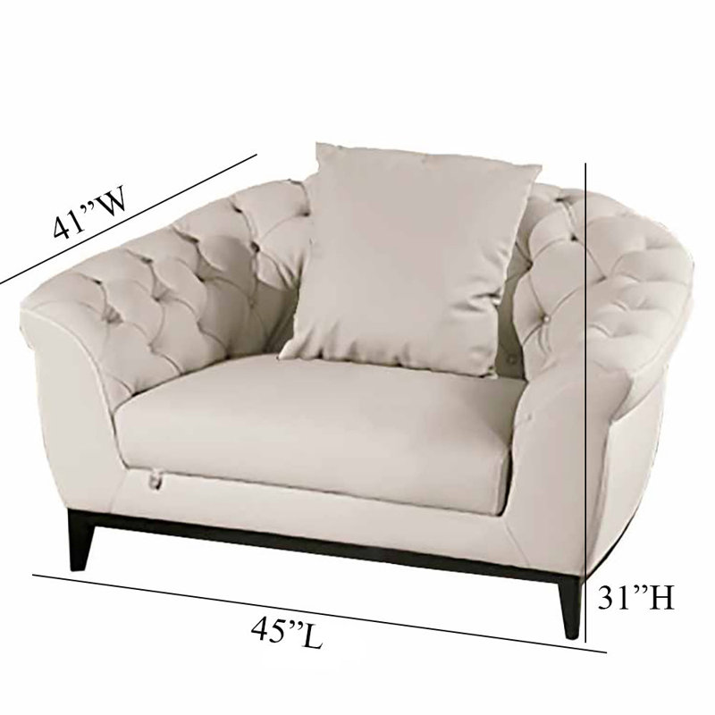 Fauteuil d'allumette en cuir véritable et cuir véritable American Eagle Design EK093, Cuir véritable gris / similicuir
