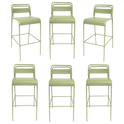 Extérieur 6, fer avec craquelage mat, pour promouvoir, chaises à lattes 6, temps doux, sièges, sièges