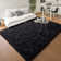 Neicha Deep pile Soft Fluffy Black Indoor/Outdoor Living Room Area Rug