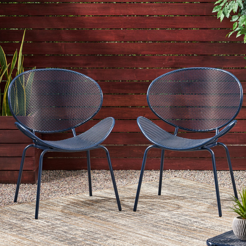 Fauteuil relax en fer bleu marine, l 33,41 po Hauteur, largeur 25,48 po, profondeur 25,03 po, hauteur, largeur, profondeur
