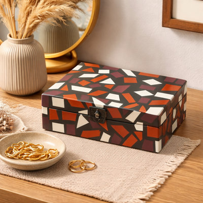 Decorative Box | Geometric Design Resin Storage Box, 2 Pcs