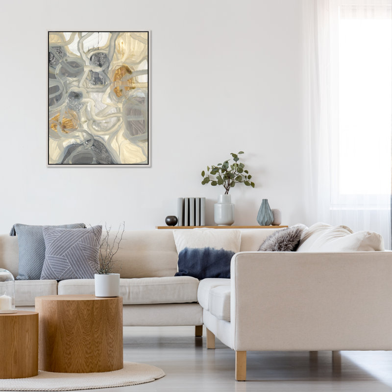 Stepping Stones III Painting by Danielle Davis, Beige Framed