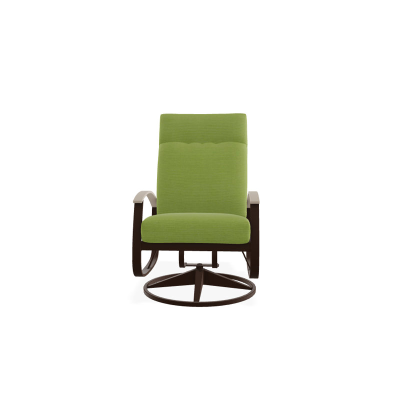 Chaise de patio pivotante avec coussins Askar, Mélange indigo, Kona texturé, Désert P60