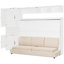 Lit mural blanc de taille double avec lit, tablettes et - Facile à ranger, peu encombrant pour les petits espaces d'appartements, le rangement-1357669281-1357669282