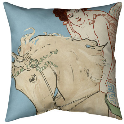 Coussin décoratif avec affiche de cheval et de cirque