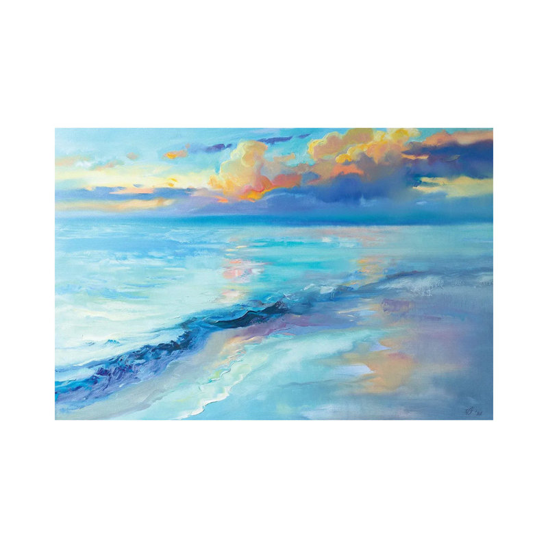 Evening Sky Over The Sea by Katharina Valeeva - Wrapped Canvas Painting, 20.32 cm H x 30.48 cm W