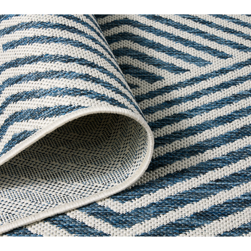 Tapis bleu marine / crème NICOLE MILLER New York, Rectangle 5 pi 2 po x 7 pi 2 po