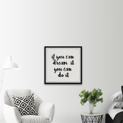 You Can Dream 1 Piece Single Picture Frame Wall Art