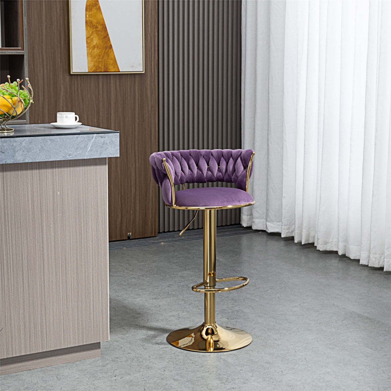 Tabouret pivotant à hauteur réglable Niambi, Mauve