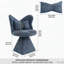 Fauteuil de coiffeuse pivotant avec dossier papillon et velours chenille-978604490