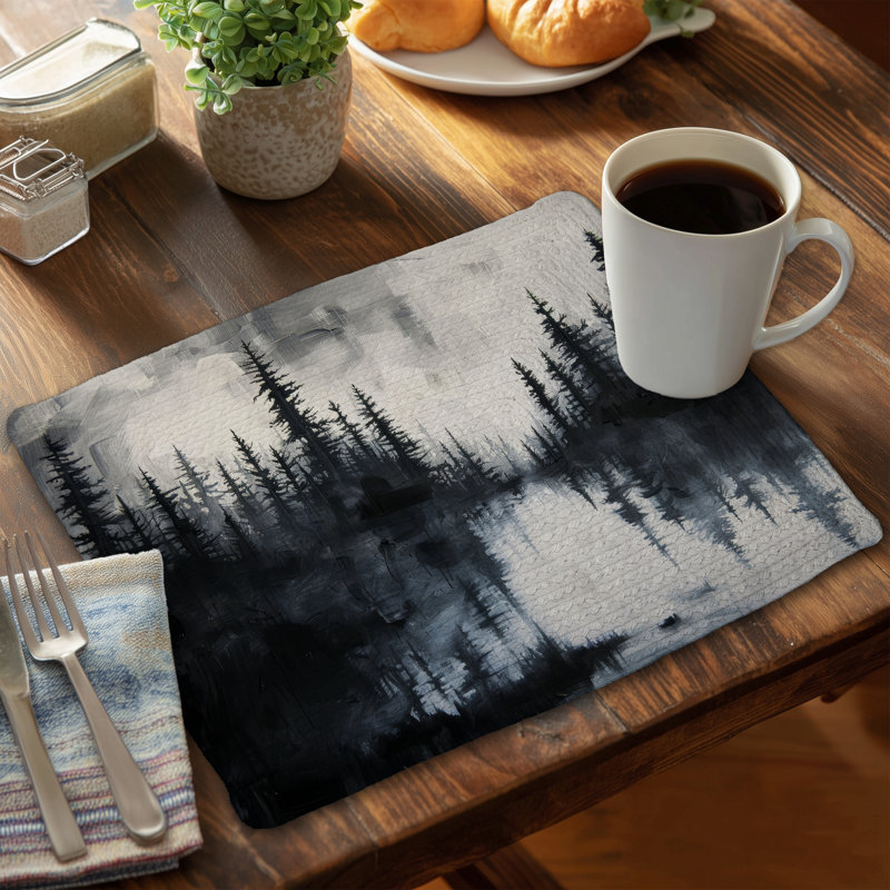 Blue Braided Polyester Placemat - Abstract Lake Design Decor