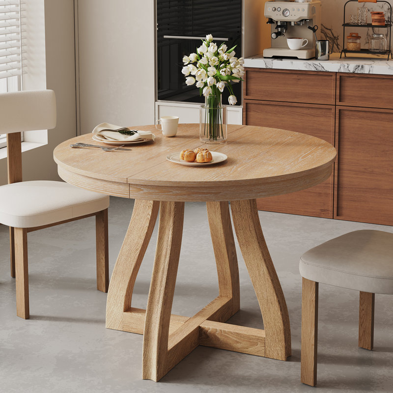 Table de salle à manger extensible Scul Farmhouse, Natural Wood Wash