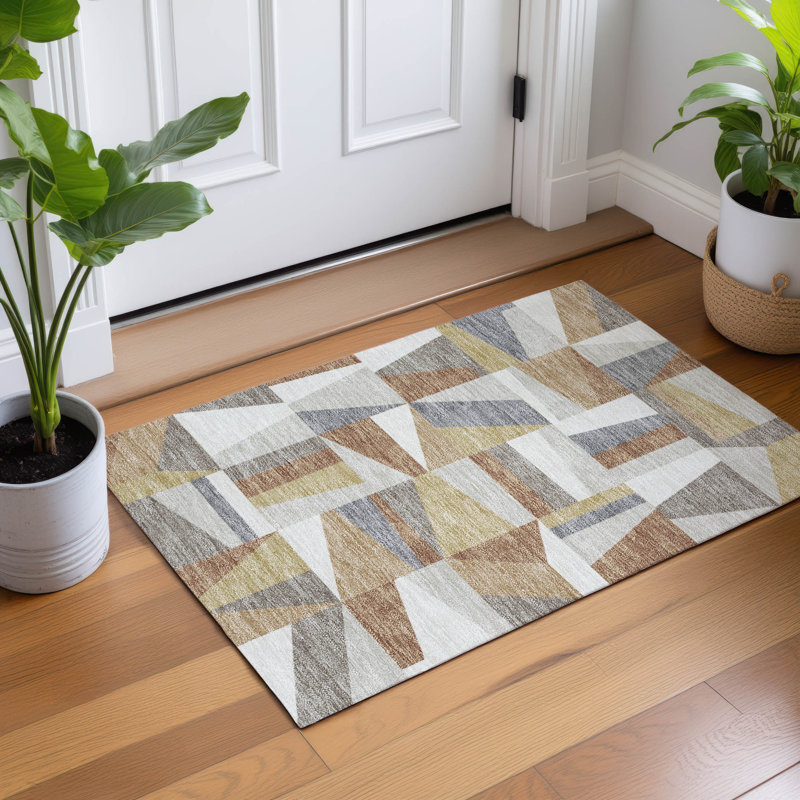 Tapis géométrique intérieur / extérieur lavable à la machine Chantille ACN2327, Rectangle 1 pi 8 po x 2 pi 6 po