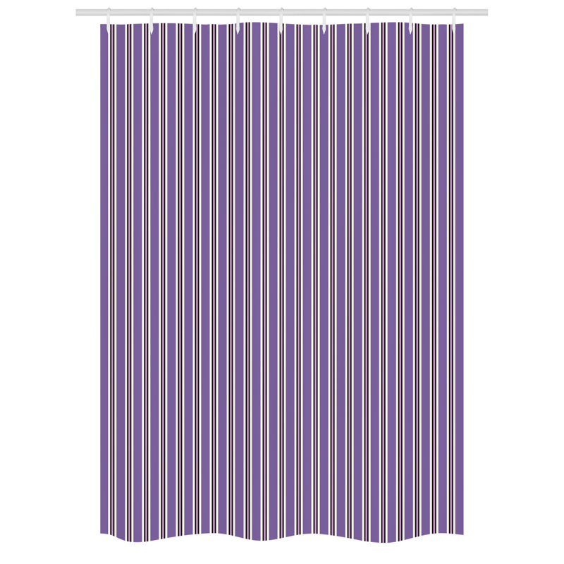 Striped Shower Curtain with Hooks Included, 78"H x 54"W