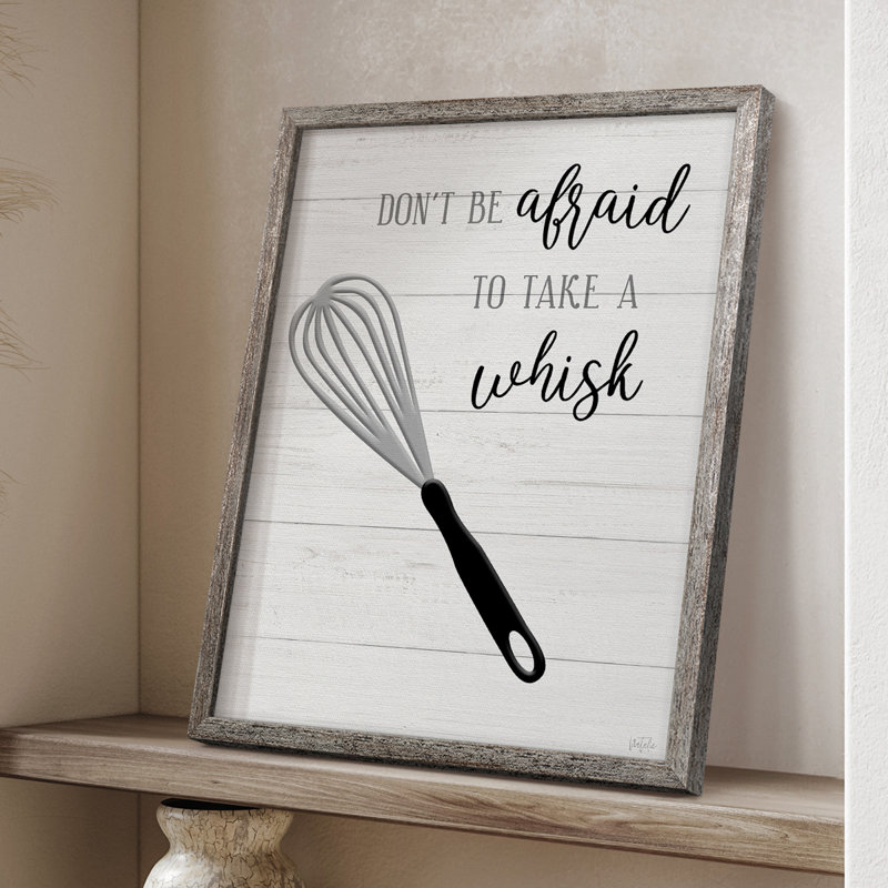 Take A Whisk Framed Print - Solid Wood, 15" H x 12" W