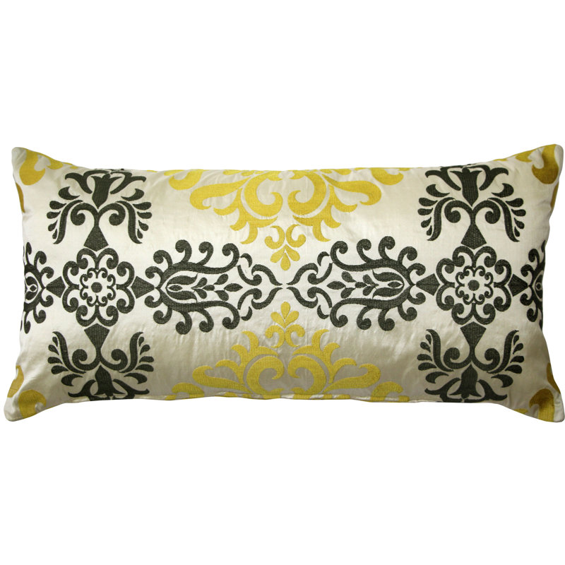 Sumatra Damask Silk Reversible Throw Pillow, Medallion