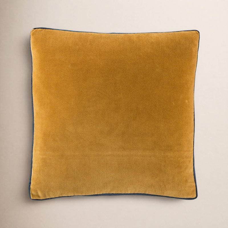 Brixen Cotton Reversible Throw Pillow, Polyester, Yellow