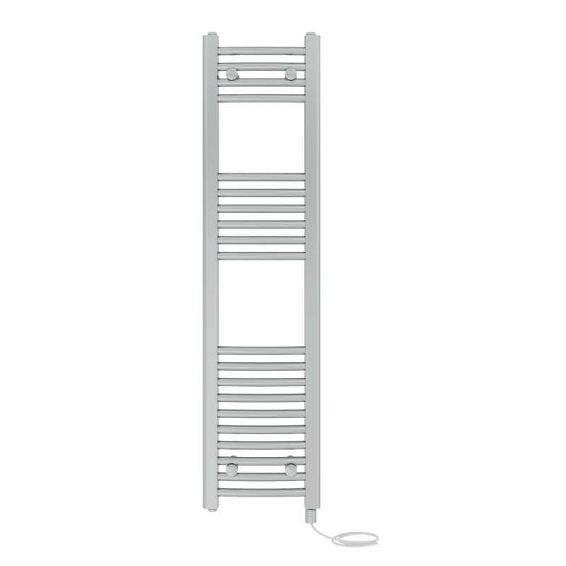 Coady Curved Towel Rail Heated Towel Rails, 120cm H x 30cm W x 3.4cm D, Chrome