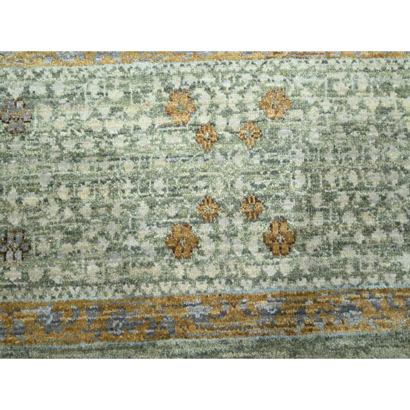 Tapis oriental vert en laine noué à la main 8 pi 2 po x 10 pi 1 po E77B744D82044F5DA4A64C2FACFFC621