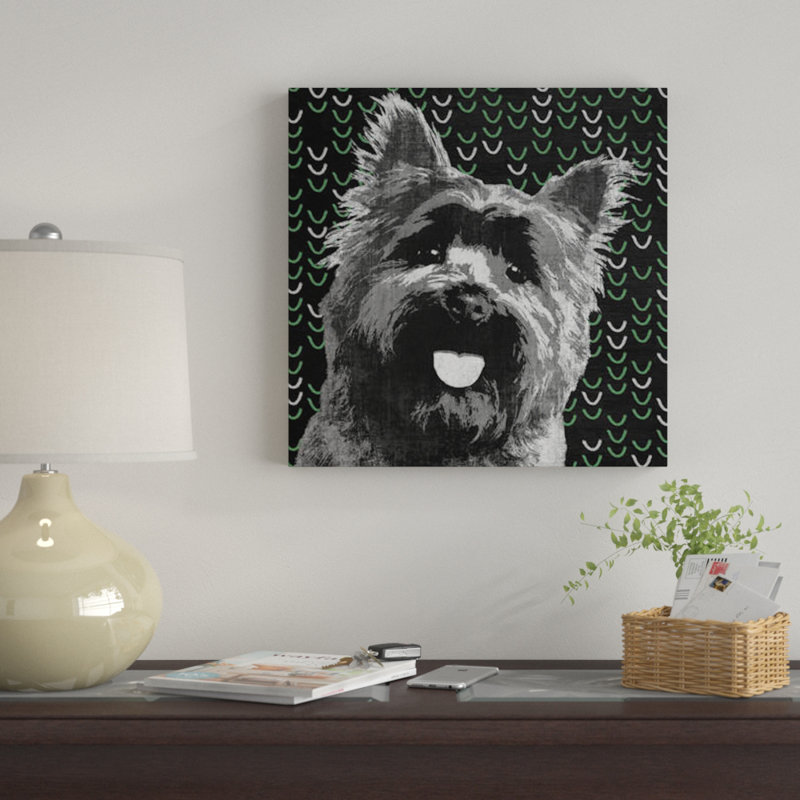 « yorkie », impression sur toile, H 37 po x l 37 po x P 1,5 po, Toile tendue, Pas de tapis