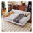 Full Size Upholstered Daybed with 4 Support Legs,Beige