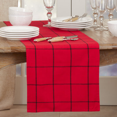 Yvelines Plaid 100% Cotton Table Runner
