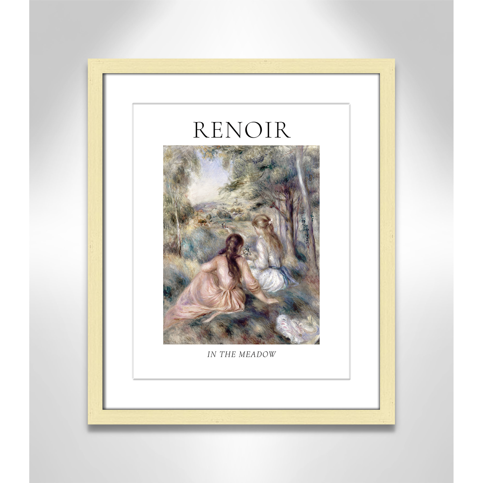 Old Masters Collection " In The Meadow " by Auguste Renoir, Gold Single Picture Frame, Yes, 19" H x 16" W x 1.25" D