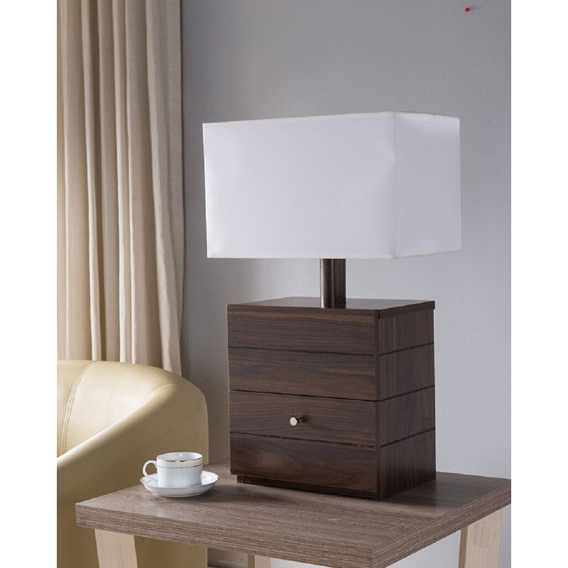 Mullanie Wood Table Lamp, Dark Walnut