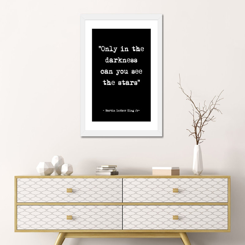 "See the stars", reproduction d’art textuel, H 24 po x l 16 po x P 1 po, Papier encadré blanc, Blanc