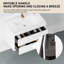 Meuble-lavabo de 36 po, rangement spacieux, fabrication de qualité, armoire de rangement d'apparence blanc brillant, comptoir en résine de pierre,